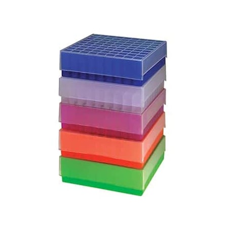 Cole Parmer Freezer Boxes, 81-Place, Blue, PP, PK 50 24452-83